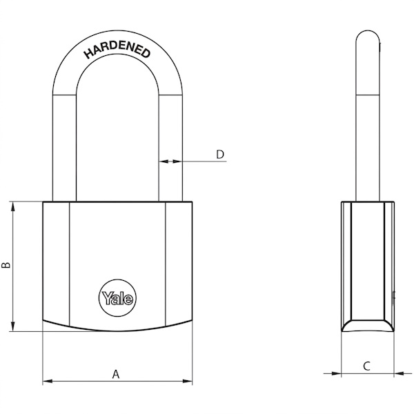 Yale Lucchetto Ottone Arco Standard in Blister - ASSA ABLOY - Immagine 2